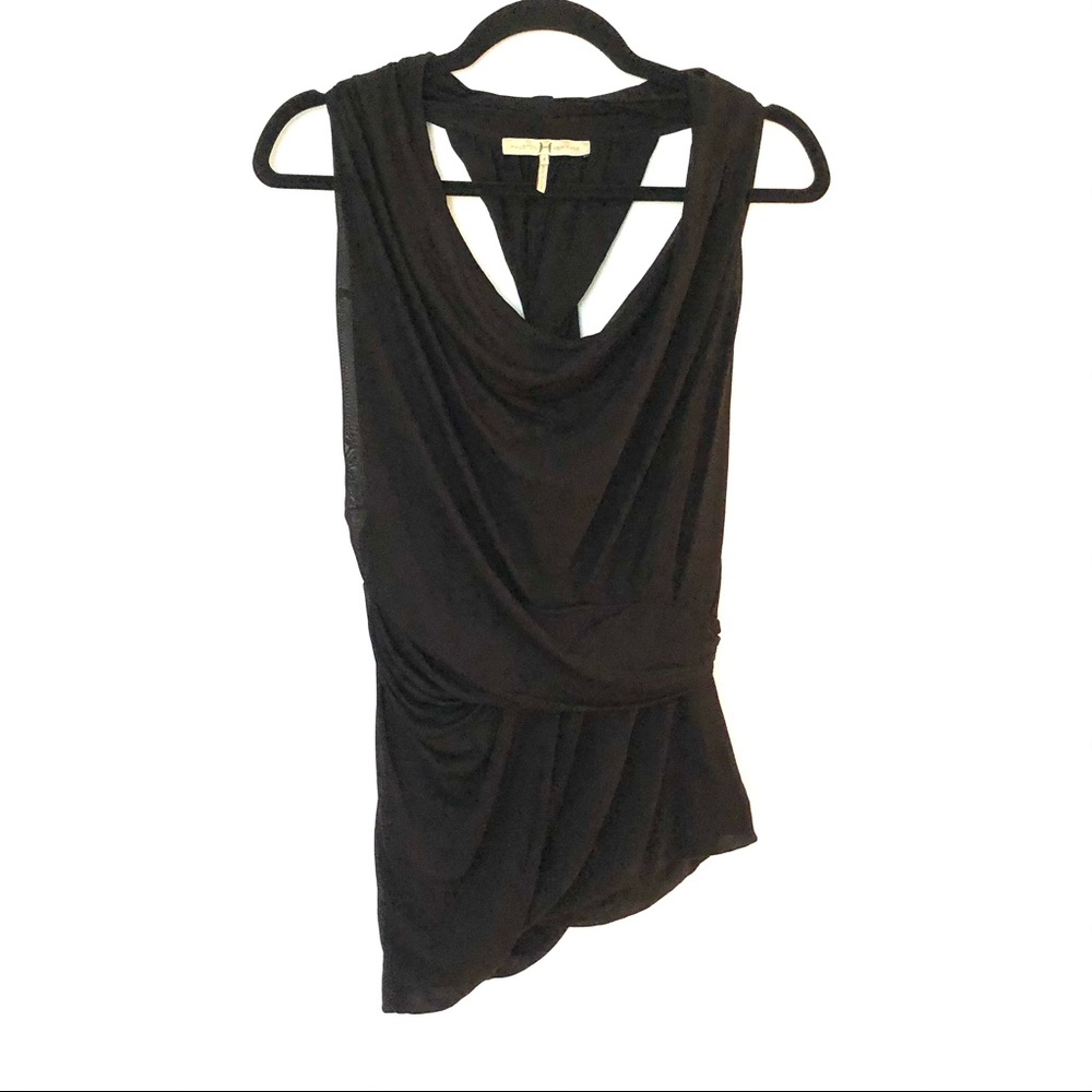 Halston Heritage Black dress tank twist back top 8